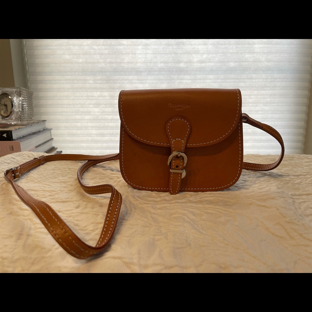 Brown Leather Courreges Paris Crossbody Bag